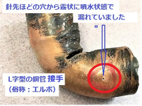 『給湯管からの漏水』の報告、最近特に多くなってきています。点検計画お奨めしております。