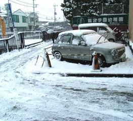 駐車場も雪景色