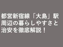 都営新宿線「大島」駅周辺の暮らしやすさと治安を徹底解説！