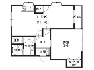 モテ部屋　間取り図