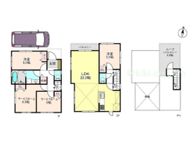 開放感ある吹き抜けリビング２２帖！！　屋上ルーフバルコニー6.6帖