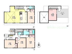 ゆったり２階建/屋上のある家