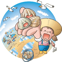 潮干狩り・イメージイラスト