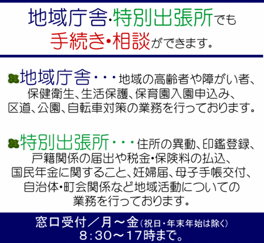 地域庁舎・特別出張所