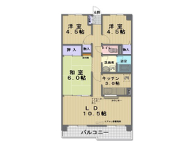 ビラ玉川学園台　間取り３ＬＤＫ