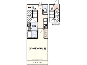 内階段を通じて２階へ行く間取り。東南角部屋で日当り良好！