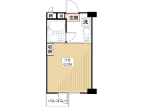6帖ある1Ｋマンションです。