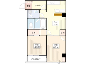 2DKの間取りです