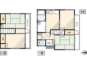 ７４.４５㎡、４DKの間取りの一戸建てです